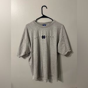 Vintage Notre Dame Embroidered T-Shirt Size Large